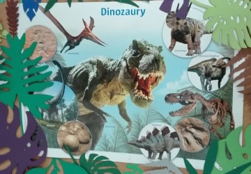 Powiększ obraz: dzień dinozaura - prace grupowe dzieci 