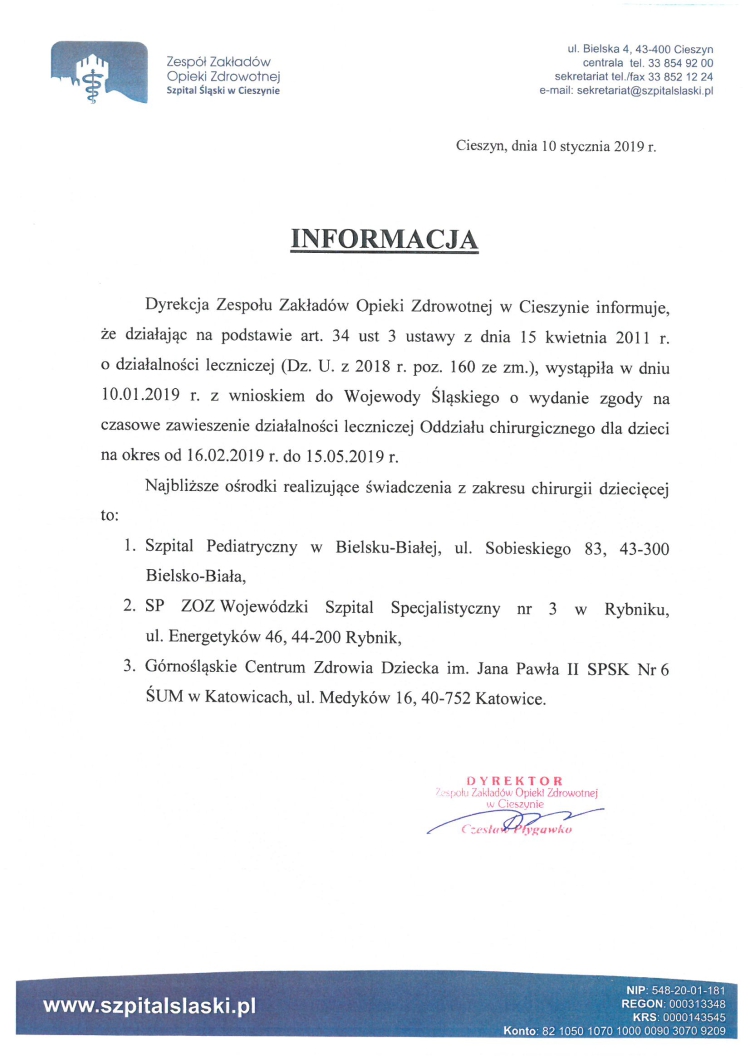 Info chirurgia dziecieca